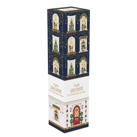 Easy Life Festive Avenue Zestaw 4 kubków świątecznych 275ml Domki świąteczne okna