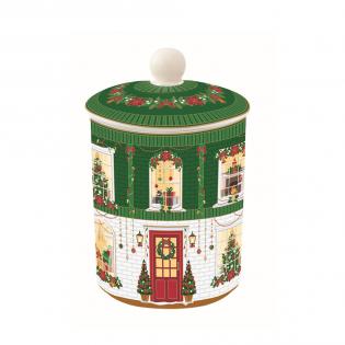 Easy Life Festive Avenue Pojemnik z pokrywką 18cm Domki świąteczne