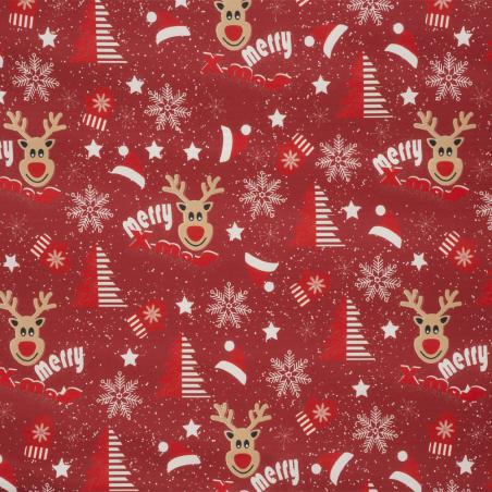 Pościel świąteczna Eurofirany Bergen mikrowłókno renifery czerwona