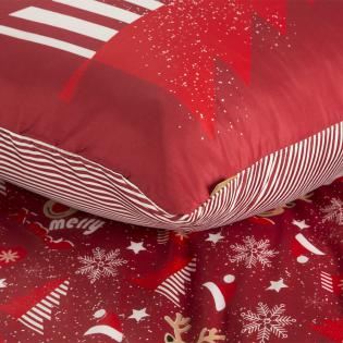 Pościel świąteczna Eurofirany Bergen mikrowłókno renifery czerwona