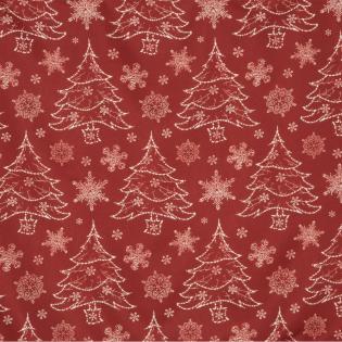 Pościel świąteczna Eurofirany Rubi mikrowłókno choinki czerwona