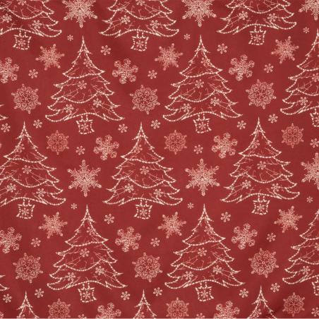 Pościel świąteczna Eurofirany Rubi mikrowłókno choinki czerwona