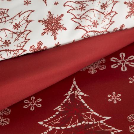 Pościel świąteczna Eurofirany Rubi mikrowłókno choinki czerwona