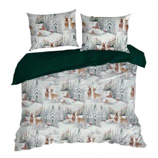 Pościel świąteczna Eurofirany Fairyland mikrowłókno jelenie domki