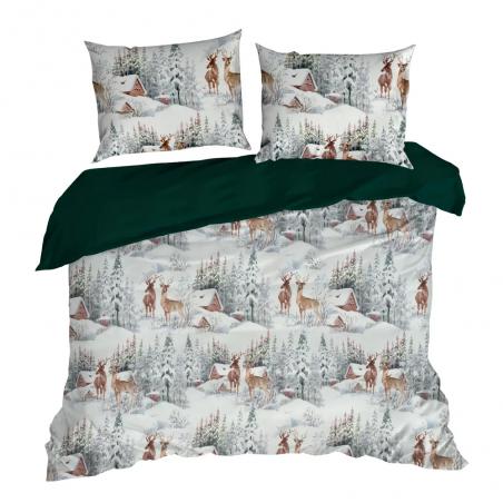 Pościel świąteczna Eurofirany Fairyland mikrowłókno jelenie domki