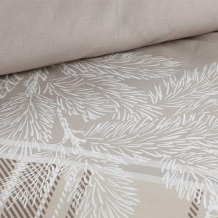 Pościel świąteczna Eurofirany Holly 02 satyna bawełniana szyszki krata beżowa