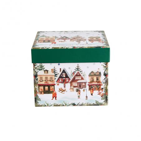 Duo Christmas Village filiżanka ze spodkiem 280ml 2 szt. Domki świąteczne