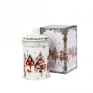 Duo Christmas Village Pojemnik na ciastka świąteczny Domki