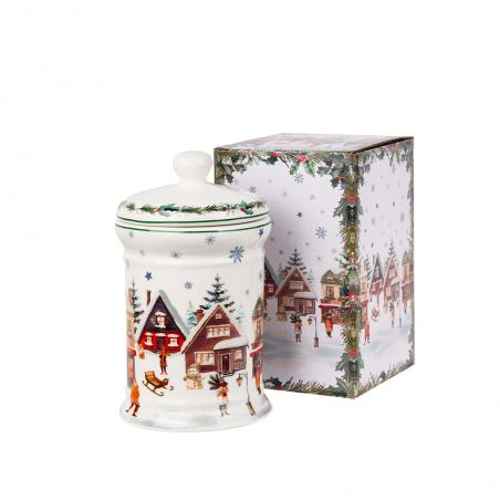 Duo Christmas Village Pojemnik na ciastka świąteczny Domki