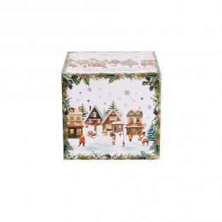 Duo Christmas Village Zestaw do herbaty Tea for one Filiżanka z dzbankiem i spodkiem 350ml Domki świątec