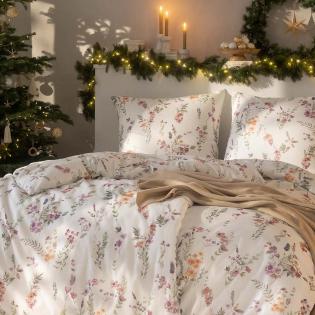 Pościel Estella Millefleur 4471/985 flanela delikatne kwiaty różowe żółte kremowe