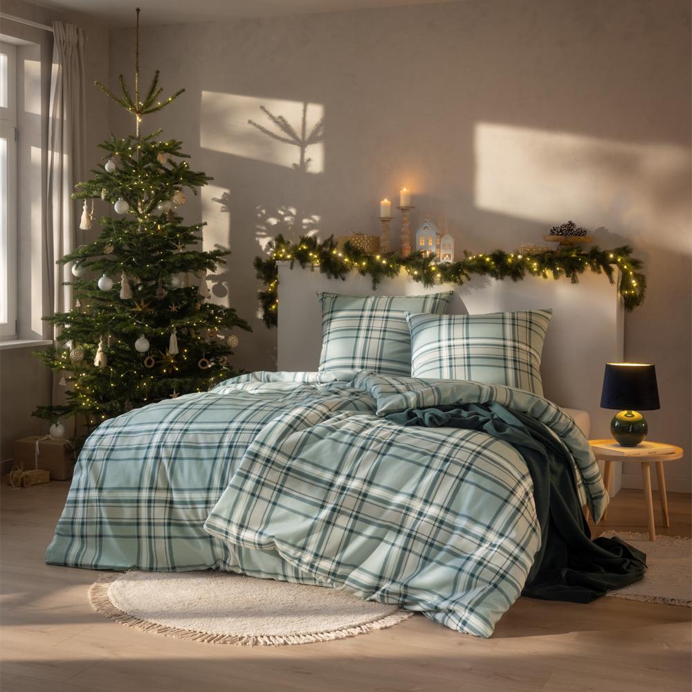 Pościel Estella Hannes 4459/080 flanela krata zielona