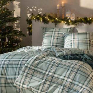 Pościel Estella Hannes 4459/080 flanela krata zielona