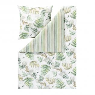 Pościel Estella Fern Leaves 4469/530 flanela zielone liście paproci