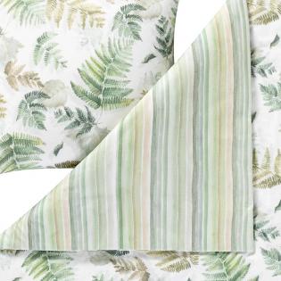 Pościel Estella Fern Leaves 4469/530 flanela zielone liście paproci