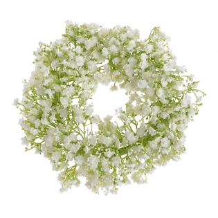 Wianek z gipsówki 33cm biały