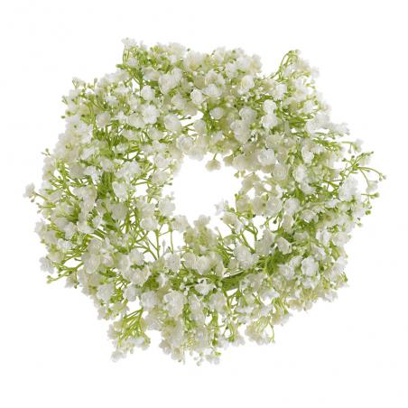 Wianek z gipsówki 33cm biały