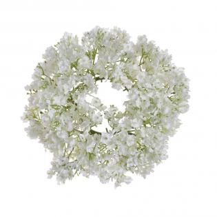 Wianek z gipsówki 25cm biały