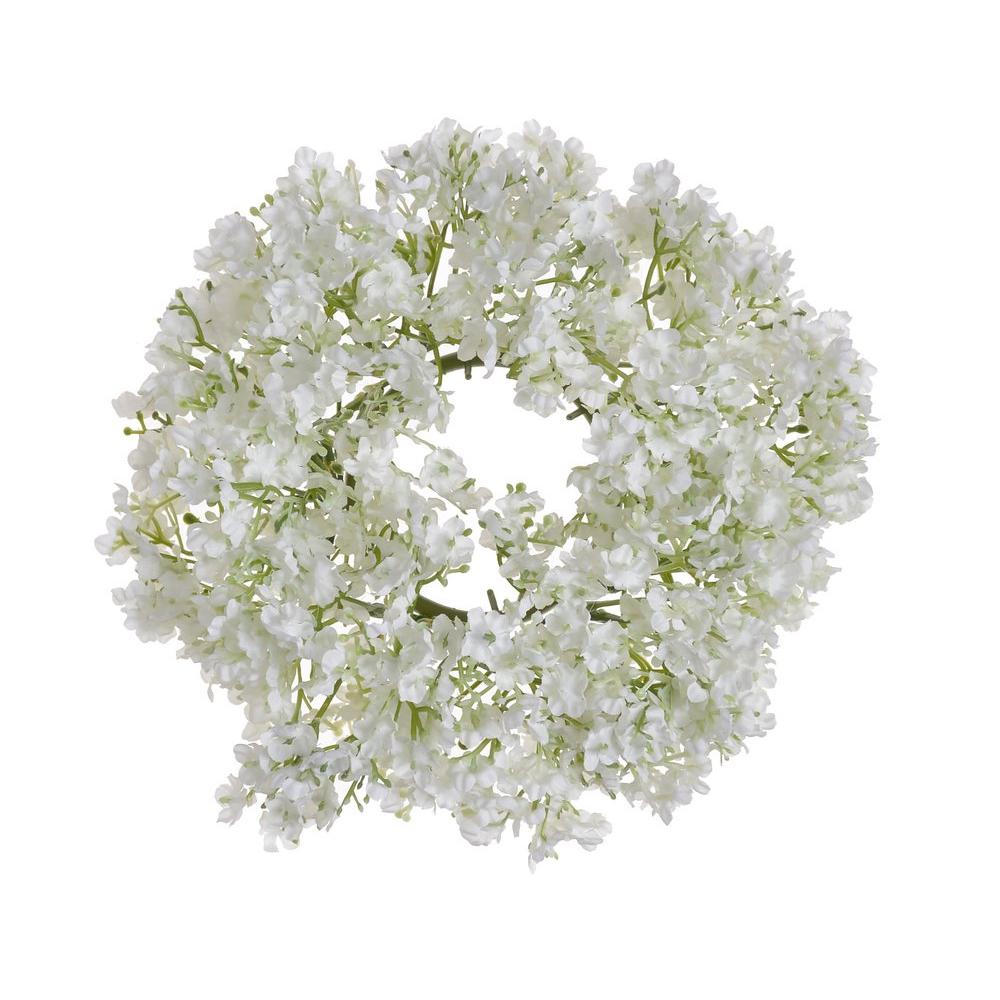 Wianek z gipsówki 25cm biały