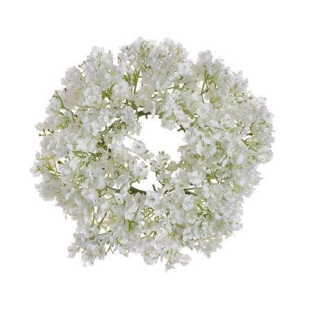 Wianek z gipsówki 25cm biały