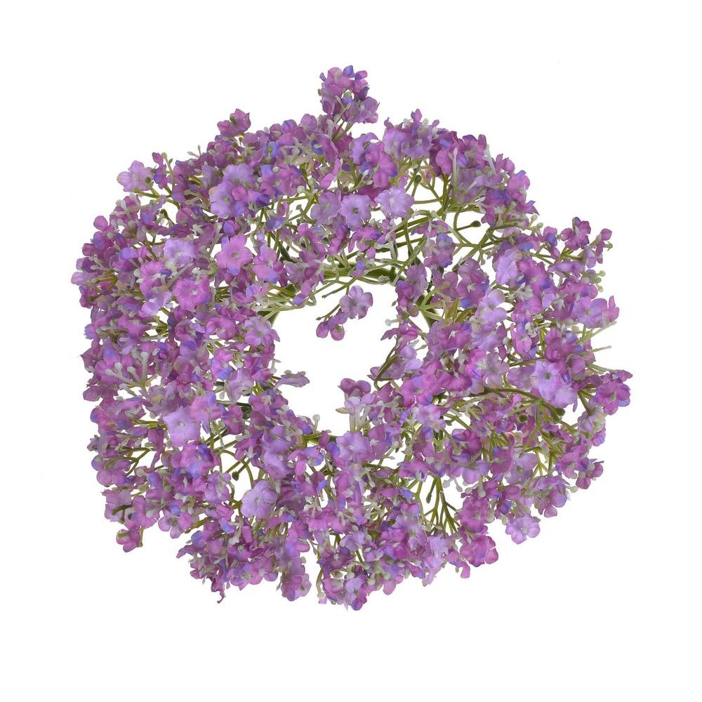 Wianek z gipsówki 25cm fioletowy
