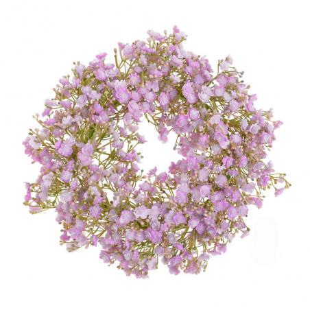 Wianek z gipsówki 33cm fioletowy