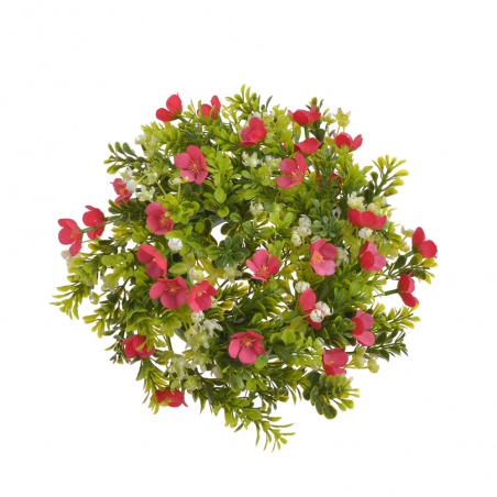 Wianek z kwiatami 25cm czerwony