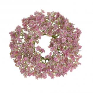 Wianek z gipsówki 25cm różowy