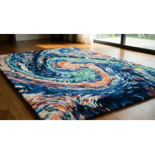 Dywan nowoczesny abstrakcyjny Flores Blue Carpet Decor