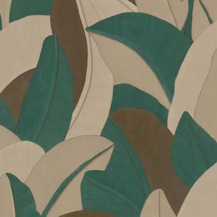 Tapeta ścienna AS Creation Vibes and Styles 79039-2 liście turkusowe beżowe brązowe