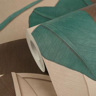 Tapeta ścienna AS Creation Vibes and Styles 79039-2 liście turkusowe beżowe brązowe