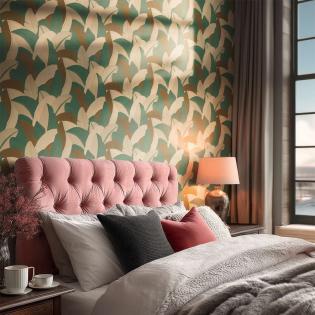 Tapeta ścienna AS Creation Vibes and Styles 79039-2 liście turkusowe beżowe brązowe