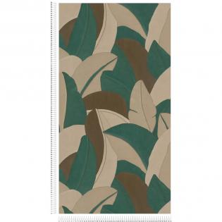 Tapeta ścienna AS Creation Vibes and Styles 79039-2 liście turkusowe beżowe brązowe