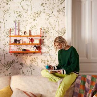 Tapeta ścienna AS Creation Stories of Life 39650-4 delikatne liście zielone kremowe