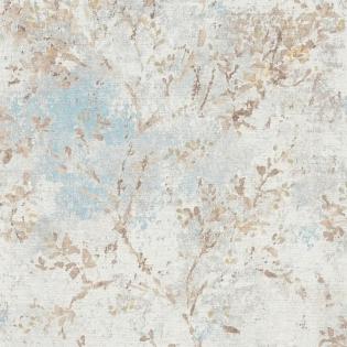 Tapeta ścienna AS Creation Stories of Life 39650-2 delikatne liście beżowe niebieskie i kremowe