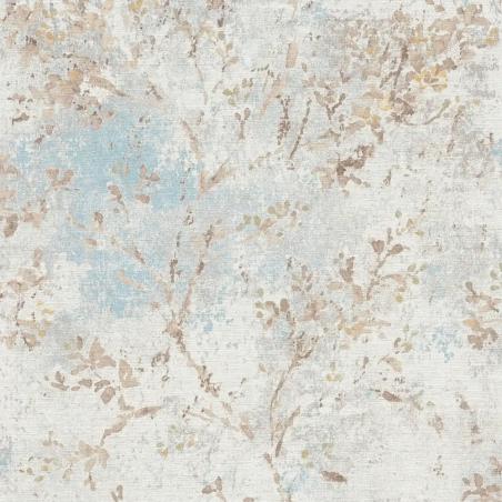 Tapeta ścienna AS Creation Stories of Life 39650-2 delikatne liście beżowe niebieskie i kremowe