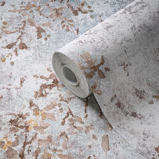 Tapeta ścienna AS Creation Stories of Life 39650-2 delikatne liście beżowe niebieskie i kremowe