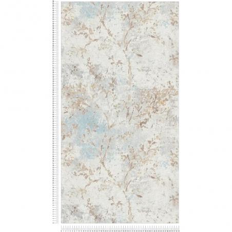 Tapeta ścienna AS Creation Stories of Life 39650-2 delikatne liście beżowe niebieskie i kremowe