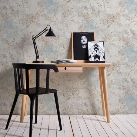 Tapeta ścienna AS Creation Stories of Life 39650-2 delikatne liście beżowe niebieskie i kremowe