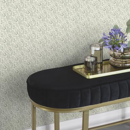 Tapeta ścienna Grandeco Farm Living 709353 drobne listki gałązki zielone w stylu cottage