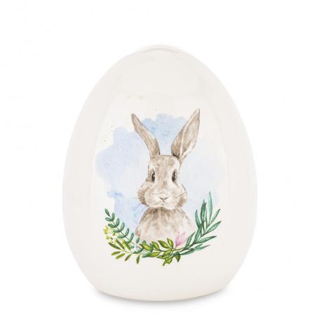 Figurka Jajko z malowanym królikiem chmury 15cm