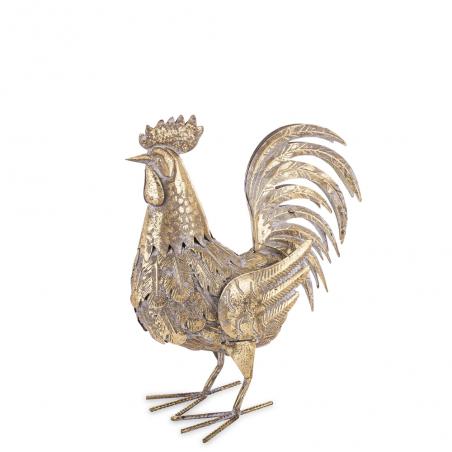 Figurka Kogut metalowy złoty 77cm 166562