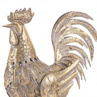 Figurka Kogut metalowy złoty 39cm 166566