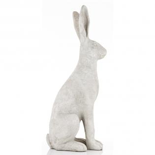 Figurka wielkanocna Zając betonowy XXL 78cm jasny szary