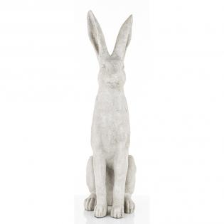 Figurka wielkanocna Zając betonowy XXL 78cm jasny szary