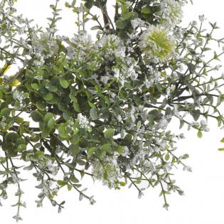 Wianek wiosenny z kraspedią biały 51cm