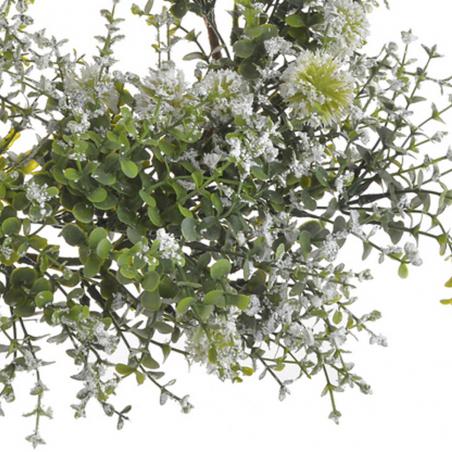 Wianek wiosenny z kraspedią biały 51cm