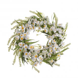 Wianek z margaretkami 50cm