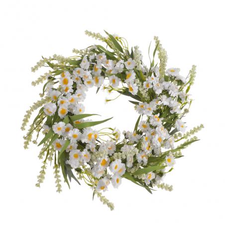 Wianek z margaretkami 50cm