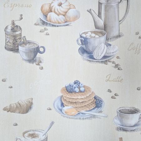 Tapeta ścienna Erismann 10544-14 kuchenna filiżanki kawa beżowa